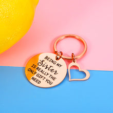 Load image into Gallery viewer, Sisters Gifts from Sister Brother Birthday Stocking Stuffer Keychain for Big Little Soul Sister Best Friend BFF Bestie Christmas Graduation Easter Valentines Day Gifts for Teen Girls Women Pendant…
