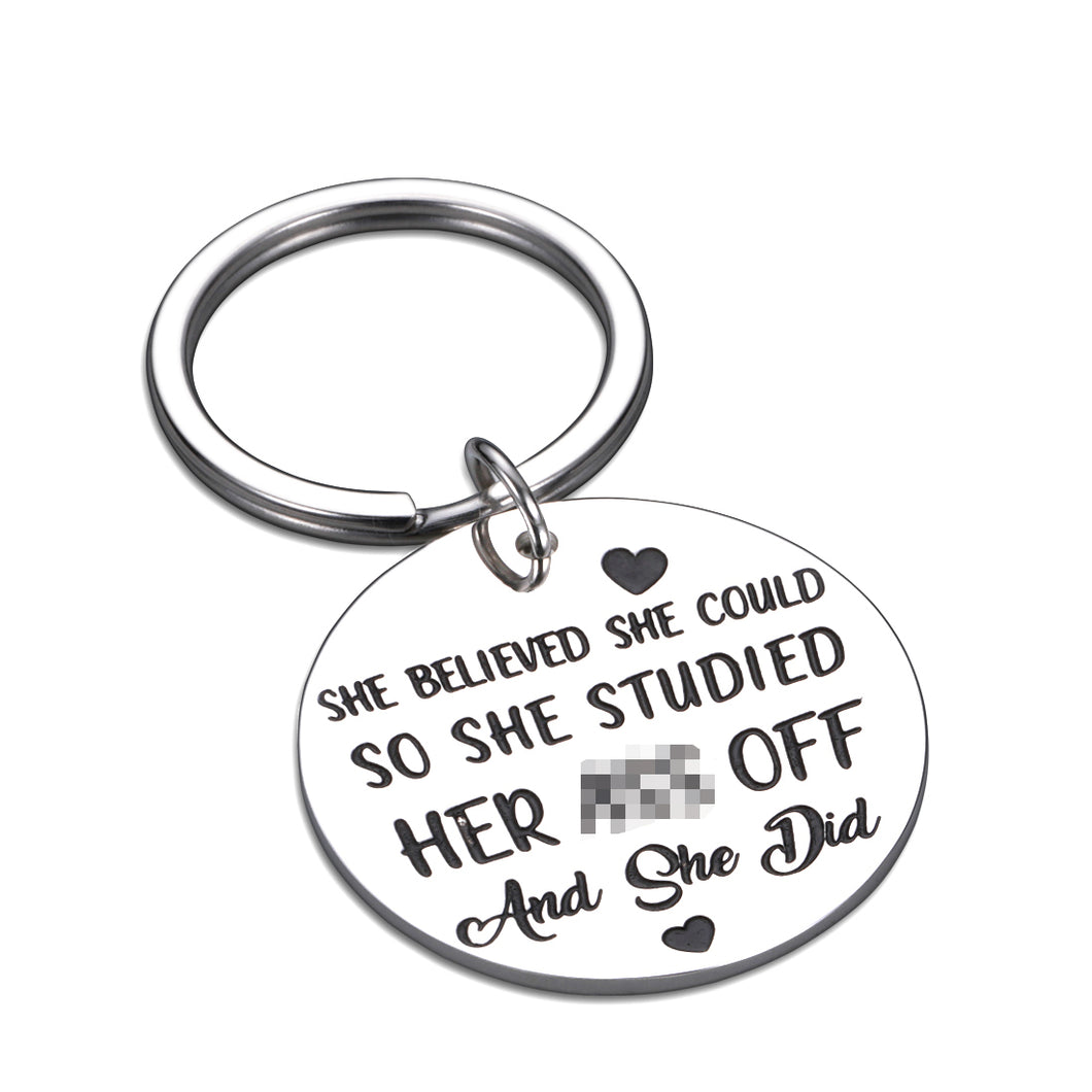 Inspirational Christmas Graduation Keychain Gifts for Her Women Teen Girls High School College Grads Motivational Best Friend BFF Gifts for Sister Nurse Daughter Niece Birthday Celebration Gift