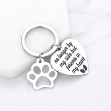 Load image into Gallery viewer, Pet Memorial Gift Remembrance Keychain for Loss of Dog Cat Sympathy Gifts for Dog Mom Men Friends Coworker No Longer by My Side But Forever in My Heart Key Ring Jewelry in Memory of Pet Cat Dog
