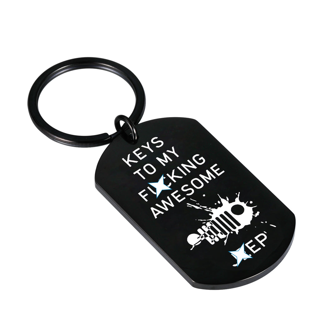 Funny Jep Car Lover Gift SUV Keychain for Christmas Men Women Car Enthusiast Wrangler Gift Accessories for Husband Dad Son Boys Best Friend Birthday Gift for Car Owner Boyfriend Stocking Stuffers Him