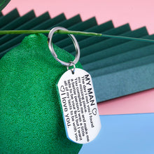 Load image into Gallery viewer, Men Keychain Gifts for Birthday Christmas Boyfriend Husband Fiancé I Love You Gift for Him Male Groom from Girlfriend Wife Valentines Wedding Anniversary Couple Gift to My Man Key Ring Present
