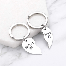Load image into Gallery viewer, Birthday Gifts for Best Friend Teen Girls Weirdo 1 Weirdo 2 Keychain Set for Boyfriend Girlfriend Husband Wife Couples Friendship Gift for BFF Valentine Anniversary Split Heart Keyring for Her Him

