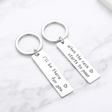 Load image into Gallery viewer, 2Pcs Best Friends Keychain TV Show Couple Gifts for Women Boyfriend from Girlfriend Men I&#39;ll Be There for You Merchandise Friendship BFF Gifts for Him Her Christmas Stocking Stuffer Birthday Present
