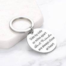 Load image into Gallery viewer, Friendship Gifts for Best Friend Keychain for Teen Girls Sisters Gifts Ideas for Friends BFF Bridesmaid Slibling Side by Side or Miles Apart Best Friends Jewelry for Women Her Birthday Christmas Gifts

