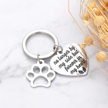 Load image into Gallery viewer, Pet Memorial Gift Remembrance Keychain for Loss of Dog Cat Sympathy Gifts for Dog Mom Men Friends Coworker No Longer by My Side But Forever in My Heart Key Ring Jewelry in Memory of Pet Cat Dog
