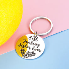 Load image into Gallery viewer, Funny Sister Gifts Best Friend Keychain for Women Birthday 2020 Christmas Friendship Thank You Keyring for BFF Teen Adult Half Sister in Law Wedding Appreciation Gift for Bridesmaid Girl Female Her
