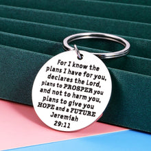 Load image into Gallery viewer, Inspirational Keychain Christian Religious Gift for Christmas Easter Son Daughter Birthday Graduation Gifts for Adult Women Men Kids Teens Boy Girl First Communion Baptism Gift for Godson Goddaughter
