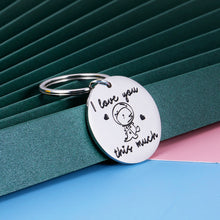 Load image into Gallery viewer, Boyfriend Girlfriend Gift Keychain for Birthday Valentines Day Anniversary Cute Couple Gifts for Women Men from Wife Wifey to Husband Hubby Christmas Wedding I Love You This Much Present Him Her
