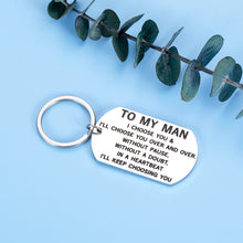 Load image into Gallery viewer, Valentines Day Keychain Gift for Him Men Husband Birthday Christmas Anniversary Couples Gifts Keyring for Boyfriend Hubby Fiancé Groom from Girlfriend Wife Wifey Wedding I Love You Gift to My Man
