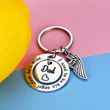 Load image into Gallery viewer, Dad Memorial Keychain Gift for Loss of Father Bereavement Condolence Sympathy Gift for Daughter Son in Memory of Dad Daddy Papa Remembrance Jewelry for Kids Women Men I Used to Be His Angel Key Ring

