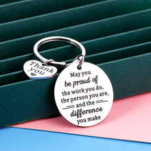 Load image into Gallery viewer, Coworker Employee Appreciation Gifts Thank You Keychain for Women Men Office Staff Colleague Boss Leader Retirement Farewell Appreciation Pendant Teacher Coach Nurses Proud of You Gifts for Her Him

