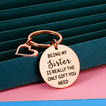 Load image into Gallery viewer, Sisters Gifts from Sister Brother Birthday Stocking Stuffer Keychain for Big Little Soul Sister Best Friend BFF Bestie Christmas Graduation Easter Valentines Day Gifts for Teen Girls Women Pendant…
