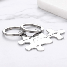 Load image into Gallery viewer, 2pc Couples Keychains for Him Her Boyfriend Girlfriend Anniversary Valentines Day Gifts for Husband Wife Her one His Only Puzzle Keychain Set Wedding Anniversary Christmas Gifts for Men Women
