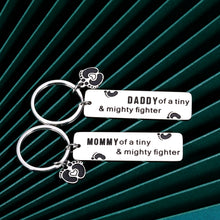 Load image into Gallery viewer, Premature Baby New Mom Dad Keychain NICU Parent to Be Gifts for First Time Father Pregnancy Mothers Mommy Daddy to Be Pregnancy Announcement Gifts for Him and Her Preemie Neonatal Infant Parents
