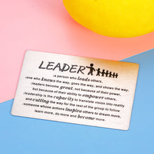 Load image into Gallery viewer, Leaders Boss Appreciation Gifts wallet card for Men Women Bosses Day Thank You boss lady PM Manger Supervisor Mentor Christmas Birthday jewelry for her him Office retirement Leaving Farewell Gift
