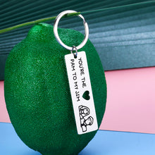 Load image into Gallery viewer, Jim and Pam Keychain The Office Couple Gifts for Boyfriend Wife from Girlfriend Husband TV Show Merchandise Keyring Set of 2 for Fans Him Her You’re The Jim to My Pam Gift Wedding Anniversary Present
