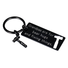 Load image into Gallery viewer, Grandpa Birthday Gifts Keychain from Granddaughter Grandson Grandkids Fathers Day Christmas Family Gift for Dad New Grandfather Wedding Keyring Gifts from Women Men Boys Girls New Year Thanksgiving
