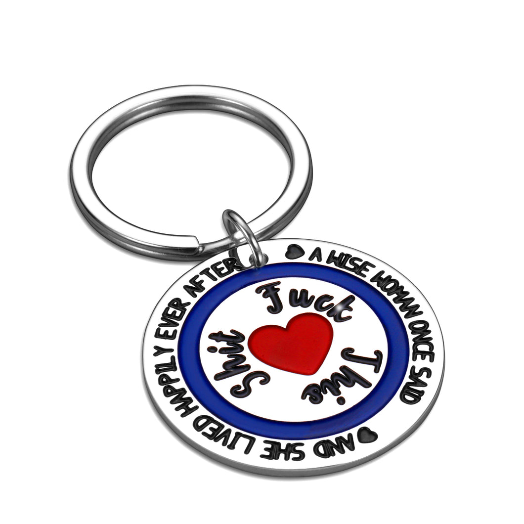 Novelty Gifts Funny Keychain for Birthday Christmas A Wise Women Once Said Keyring Jewelry for Best Friend Wife Mom Daughter Sister Teen Girls Valentines Day Graduation Friendship Gift for Her Female