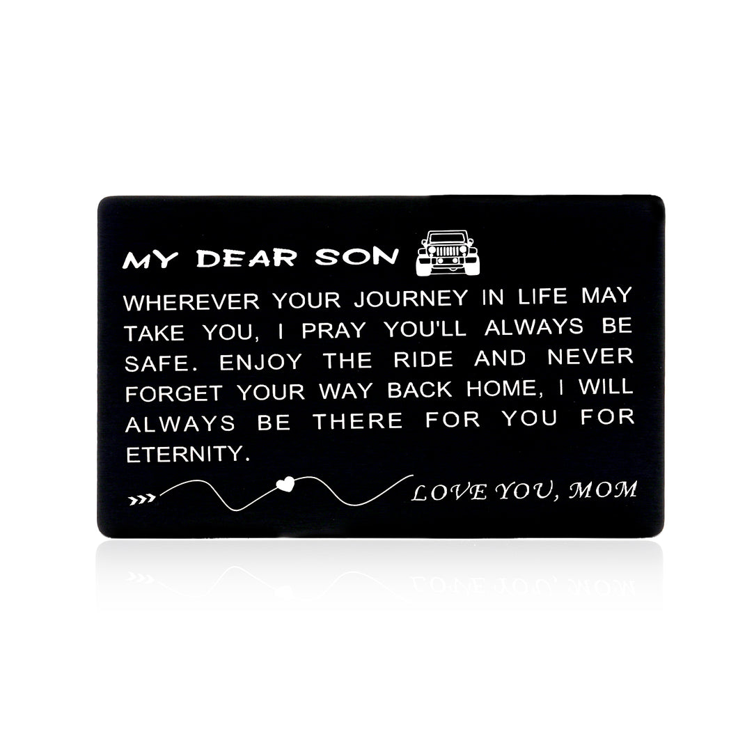 Wallet Card Son Gifts Christmas Stocking Stuffers Ideas from Mom to Son I Love You Gift for Him Boys Teen Men Stepson Birthday Valentines Day Graduation Back to School Present for Guys Males