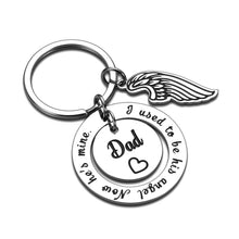 Load image into Gallery viewer, Dad Memorial Keychain Gift for Loss of Father Bereavement Condolence Sympathy Gift for Daughter Son in Memory of Dad Daddy Papa Remembrance Jewelry for Kids Women Men I Used to Be His Angel Key Ring
