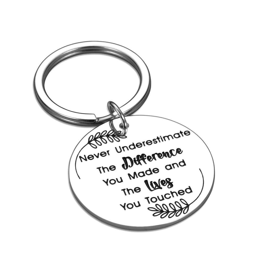 Thank You Christmas Gifts Social Worker Keychain for Women Men Inspirational Appreciation Gift for Volunteer Him Her Birthday Present Retirement Gift for Coworkers Boss Lady Friends Female Male