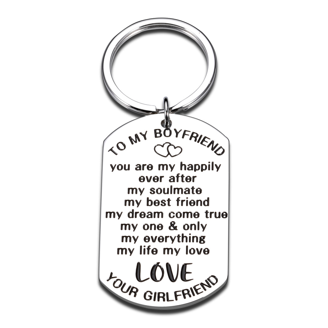 Boyfriend Gifts from Girlfriend Valentines Day Keychain for Him Men Soulmate To My Boyfriend I Love You Couple Gift for Christmas Birthday Thanksiving New Boyfriend Present from Girlfriend