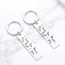 Load image into Gallery viewer, 2pcs Couple Keychain Gifts for Women Men Valentines Day Anniversary Wedding Present for Boyfriend Girlfriend Husband Wife I Love You More Christmas Birthday Gift for Fiance Fiancee Bride Groom Him Her
