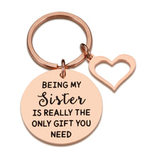 Load image into Gallery viewer, Sisters Gifts from Sister Brother Birthday Stocking Stuffer Keychain for Big Little Soul Sister Best Friend BFF Bestie Christmas Graduation Easter Valentines Day Gifts for Teen Girls Women Pendant…
