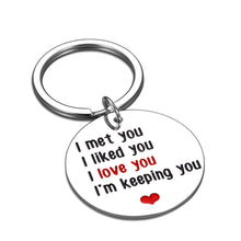 Load image into Gallery viewer, I Love You Couple Gifts for Boyfriend Girlfriend Keychain Valentines Day Anniversary Present for Women Men Husband from Wife Birthday Christmas Gift for Fiancé Groom Wedding Stocking Stuffers Him Her
