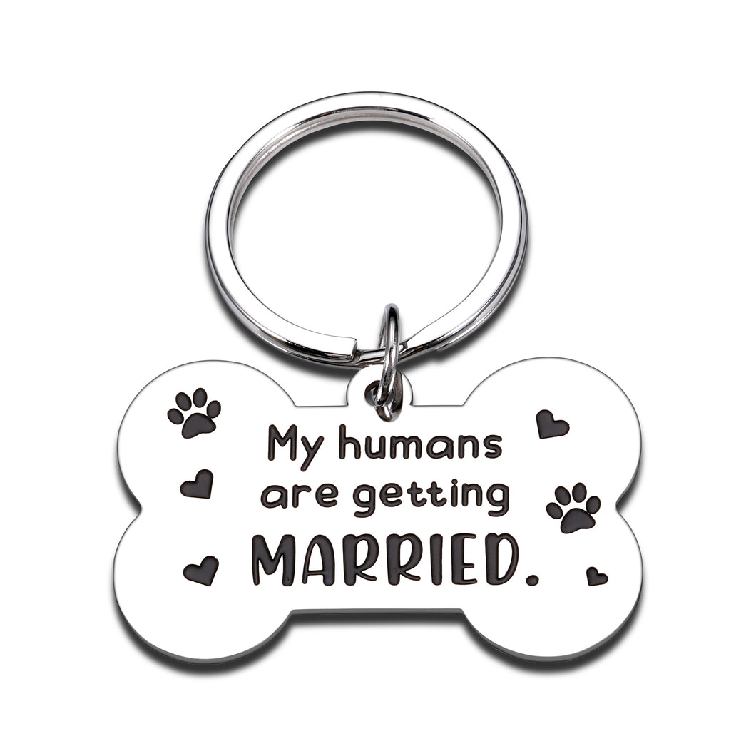 Dog Tag for Wedding Pet Dogs My Humans are Getting Married Valentines Engagement Announcement Bridal Shower Gifts for Couples Dog Lovers Owners Bride to be Pet Accessories for Cat Dog Dad Mom Gift