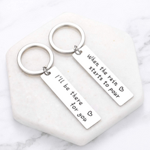 Load image into Gallery viewer, 2Pcs Best Friends Keychain TV Show Couple Gifts for Women Boyfriend from Girlfriend Men I&#39;ll Be There for You Merchandise Friendship BFF Gifts for Him Her Christmas Stocking Stuffer Birthday Present
