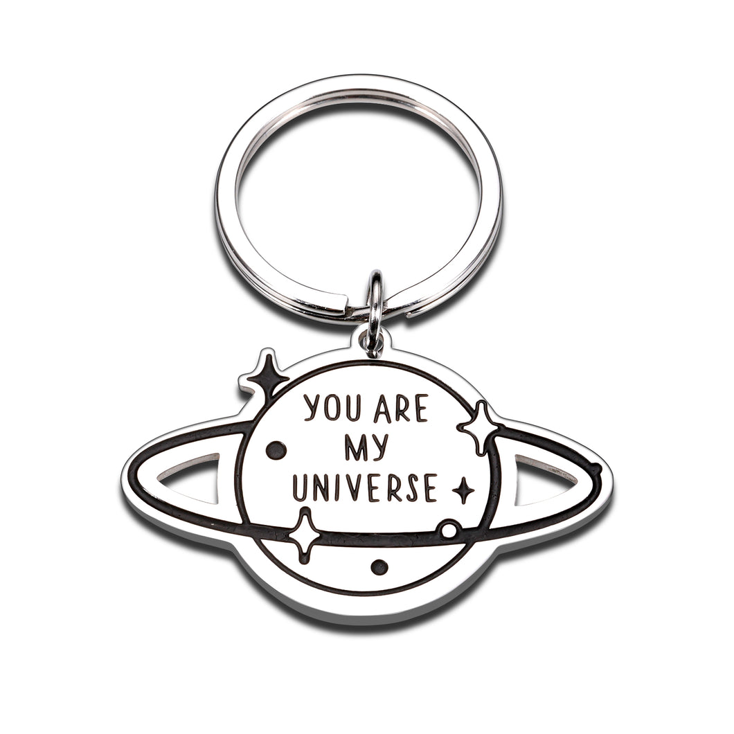 You are My Universe Keychain Men Valentines Day Christmas Gifts for Boyfriend Wife from Girlfriend Husband Wedding Anniversary Birthday Engagement Gifts for Couples Fiancé Him Her Father Day Present