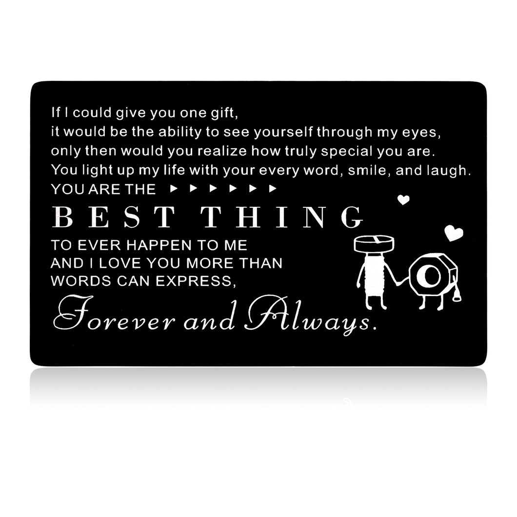 Valentines Day Wallet Card Christmas Gifts for Husband Boyfriend from Wife Girlfriend Wedding Anniversary Birthday Fathers Day Couple I Love You Gift for Her Him Men Women Fiancé Stocking Stuffers