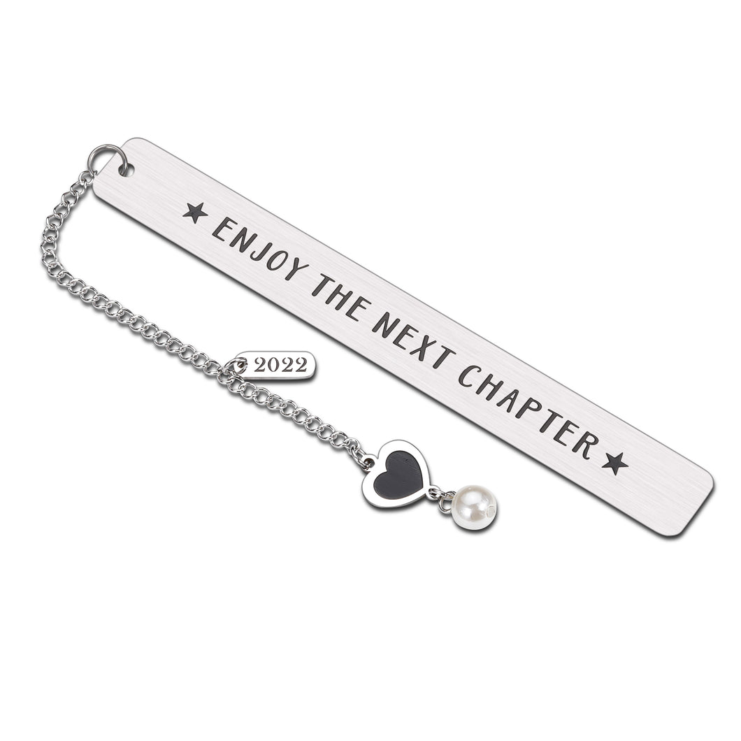 2022 Enjoy The Next Chapter Bookmark Inspirational Graduation Retirement Birthday Stocking Stuffer Gifts for Women Men Kids Book Lovers Seniors Coworker Leaving New Job Promotion Dad Mom Gift Him Her