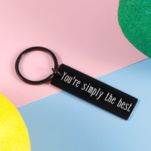 Load image into Gallery viewer, Romantic Wedding Anniversary Gifs for Him Her Couples Best Friend Gifs You’re Simply The Best Keychain for Schitts C Fans Women Men Christmas Birthday Present for Boyfriend Girlfriend Husband Wife
