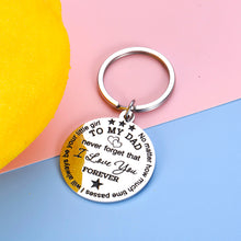 Load image into Gallery viewer, Dad Gifts Valentine Fathers Day Keychain for Daddy Step Dad Men Birthday Christmas Gift from Daughter Stepdaughter Kid Never Forget I Love You Forever Wedding Thanksgiving Present Keyring for Papa Him
