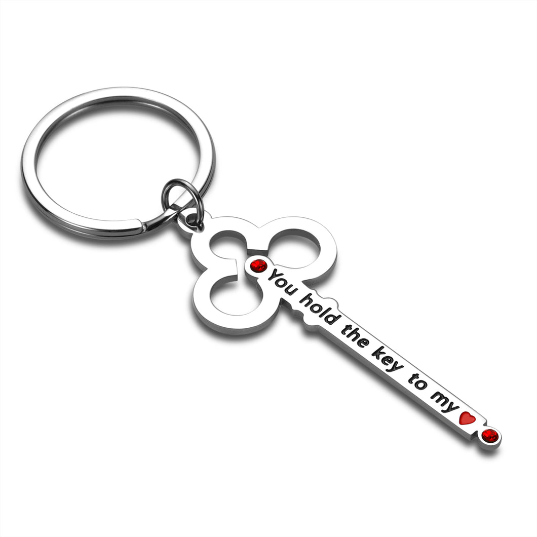 Couple Keychain Valentines Day Christmas Gifts for Boyfriend Wife from Husband Girlfriend Wedding Anniversary Birthday Gift for Women Men You Hold The Key to My Heart Love Present Stocking Stuffer
