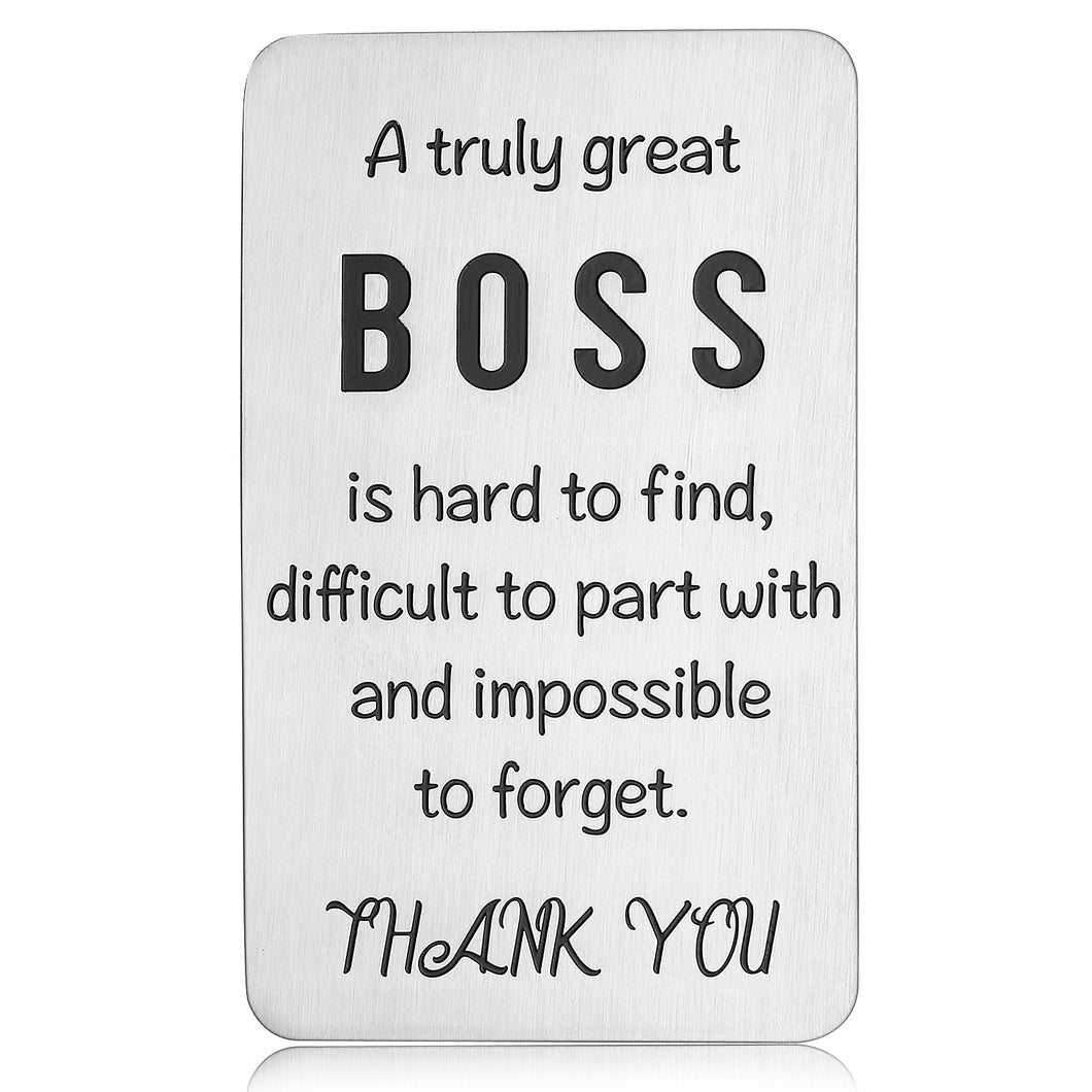 Boss Day Christmas Gift Wallet Insert for Men Women Office Thank You Card Gift for Boss Lady Leader Manager PM Mentor Supervisor Birthday Retirement Leaving Going Away Appreciation Present Female Male