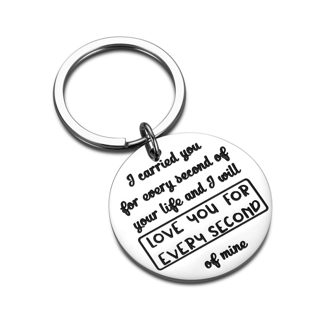 Memorial Keychain Gift for Loss of Baby Infant Child Remembrance Miscarriage Gift for Mothers Women Friends Her I Carried You Every Second of Your Life Charm Sympathy Keepsake Gifts for Baby Loss