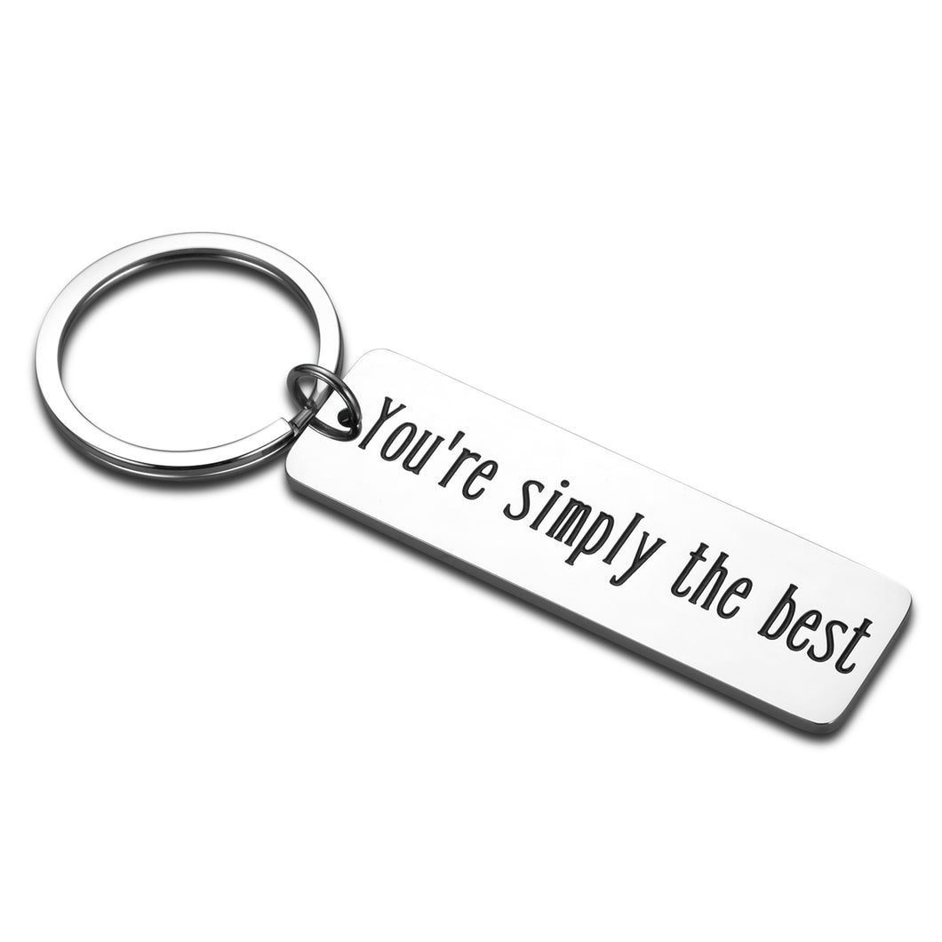 You’re Simply The Best Keychain Anniversary Wedding Gifts for Women Men Birthday Valentines Day Keyring for Best Friend Schitts C Fans Couple Gifts for Boyfriend Girlfriend Husband Wife Christmas